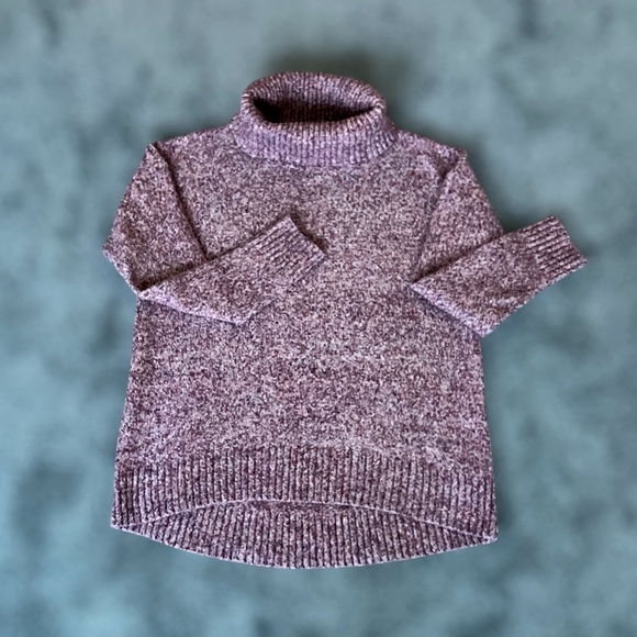 EUC Old Navy Heathered Burgundy Turtle Neck Sweater (M) - Picture 1 of 8